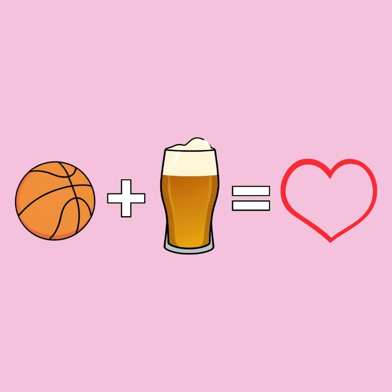 Basketball Bier Liebe Herz