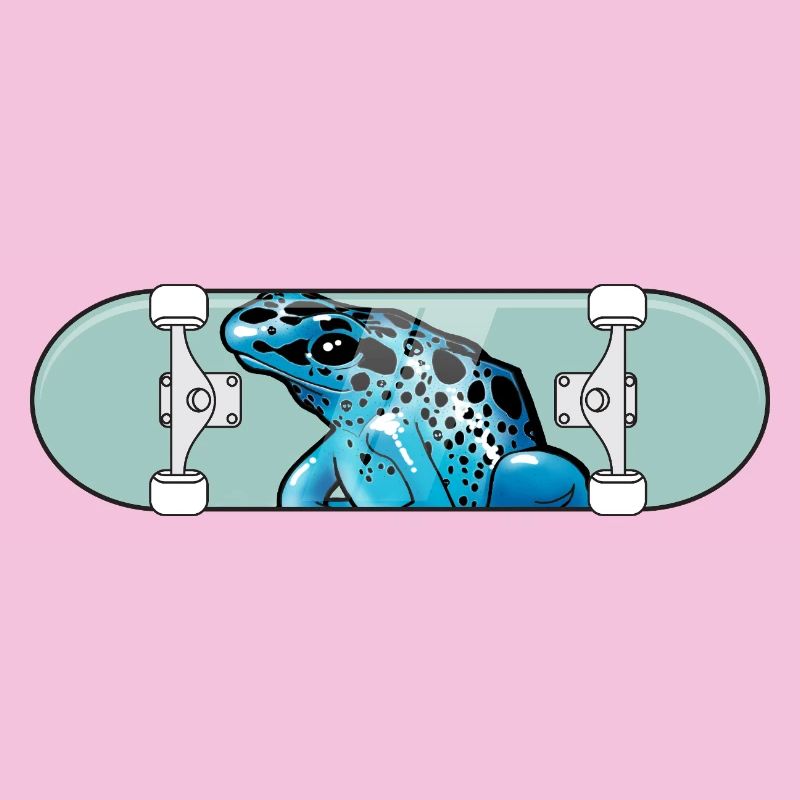 Blue Frog auf Skateboard