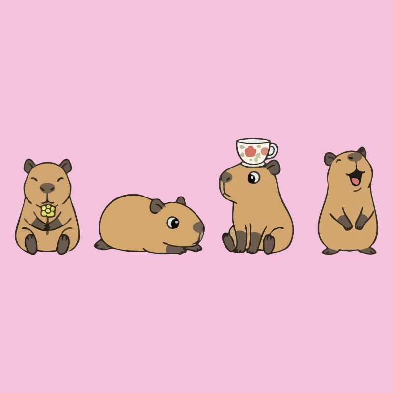 Capybara Tea Time Quartett