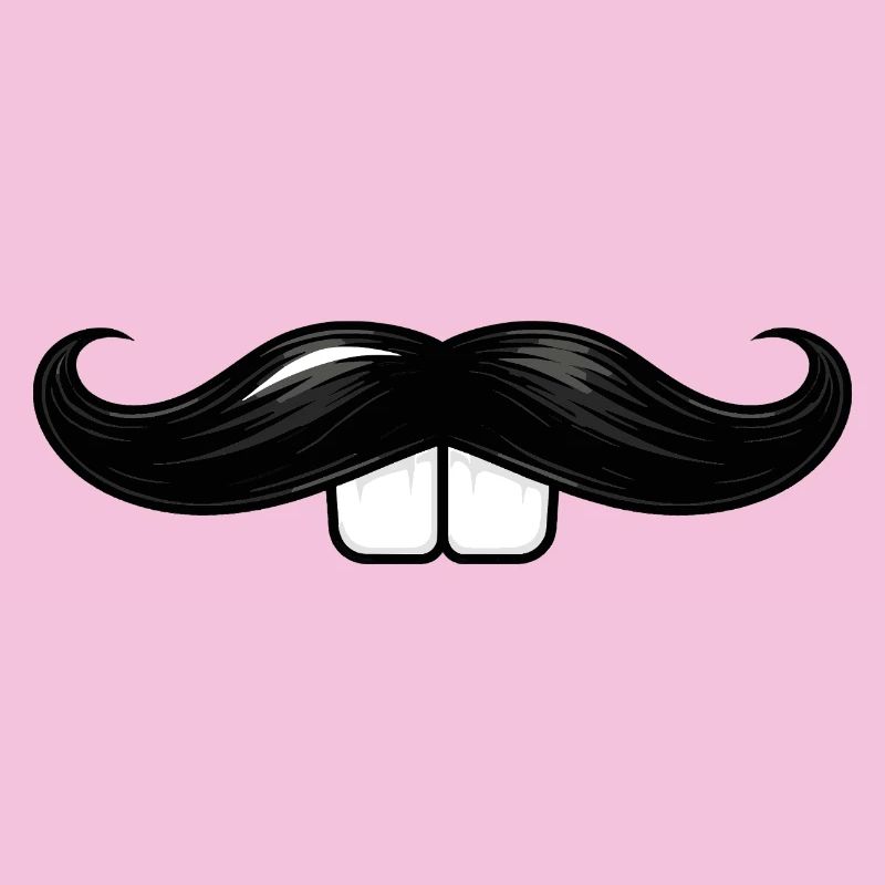 Mustache with rabbit teeth