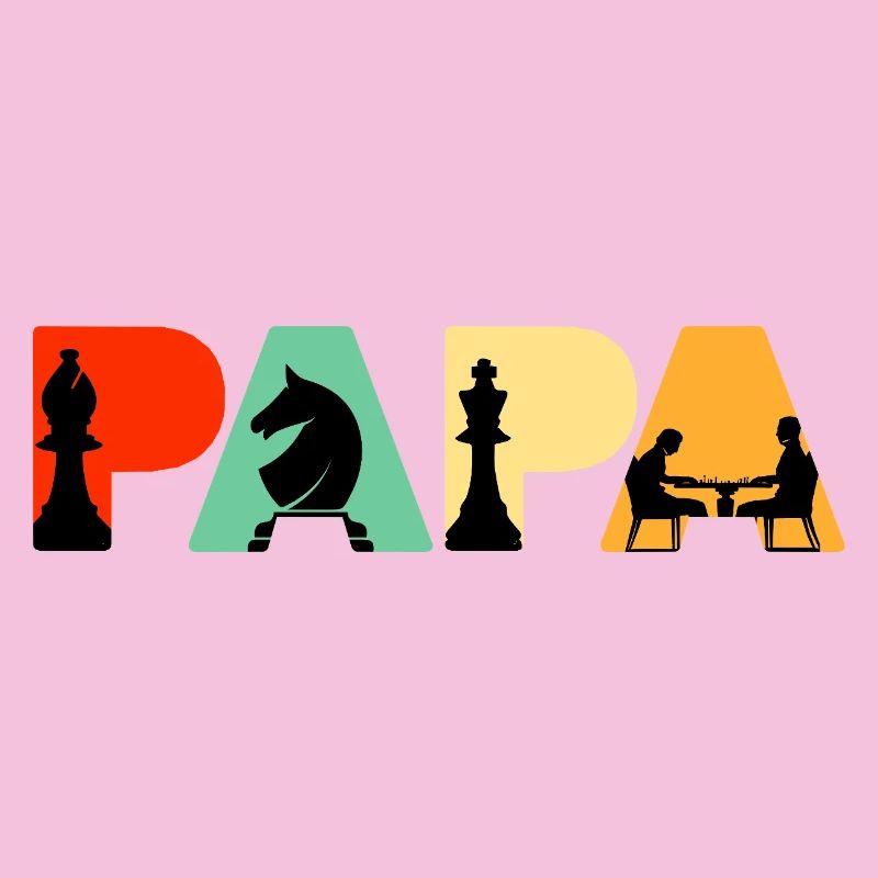 Chess Papa Retro Board Game Strategy Chess Dad