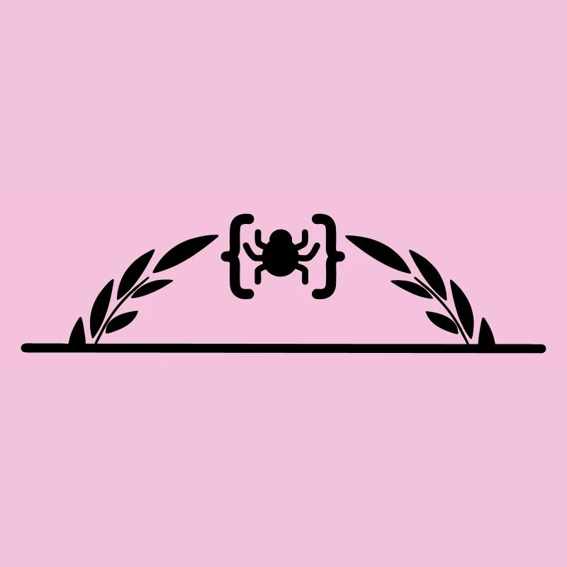 Code logo araignée en demi-couronne de laurier