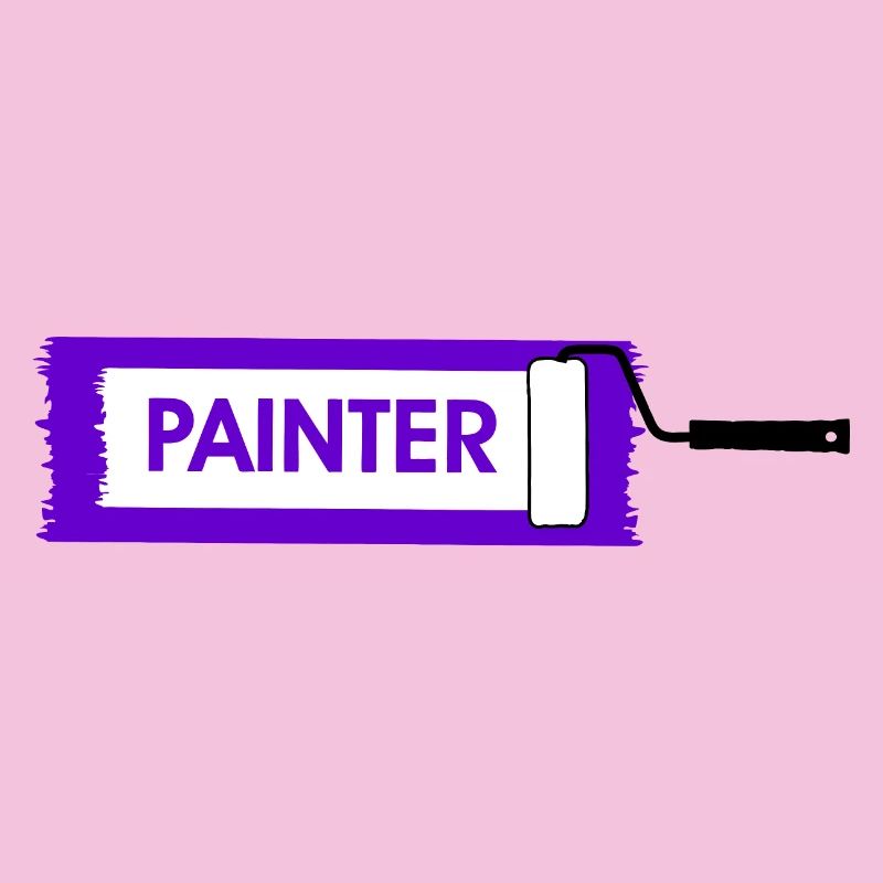 Paint roller with purple paint