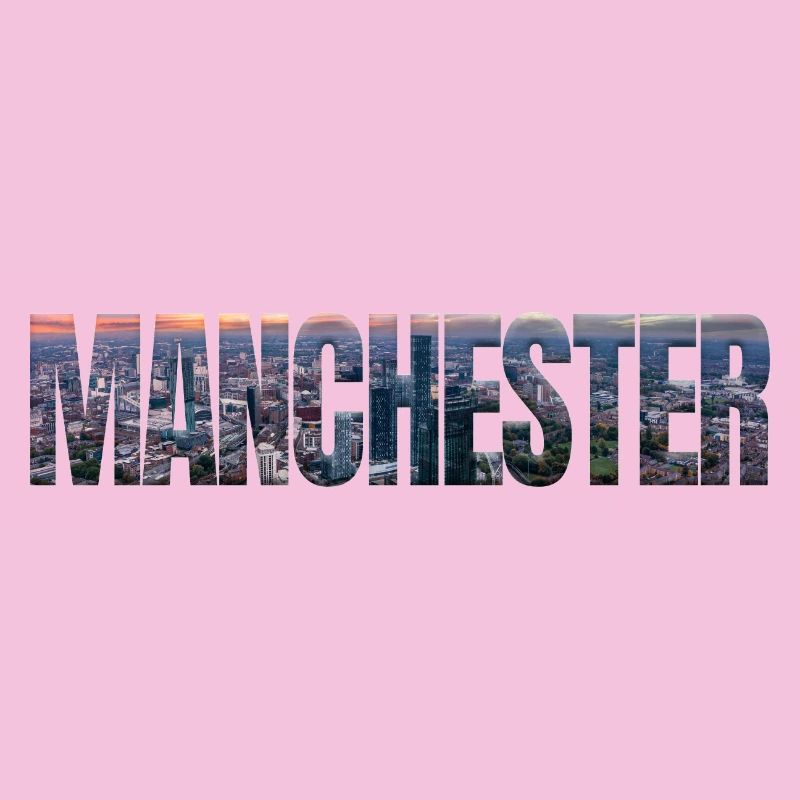 Manchester Skyline in Textfassade