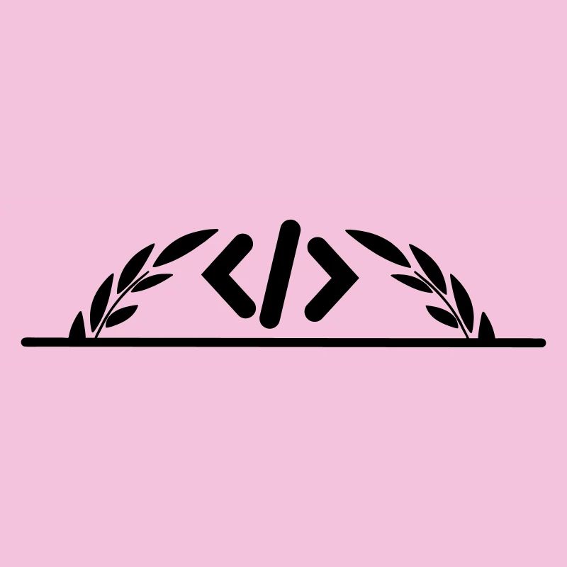 Code-Logo im halben Lorbeerkranz