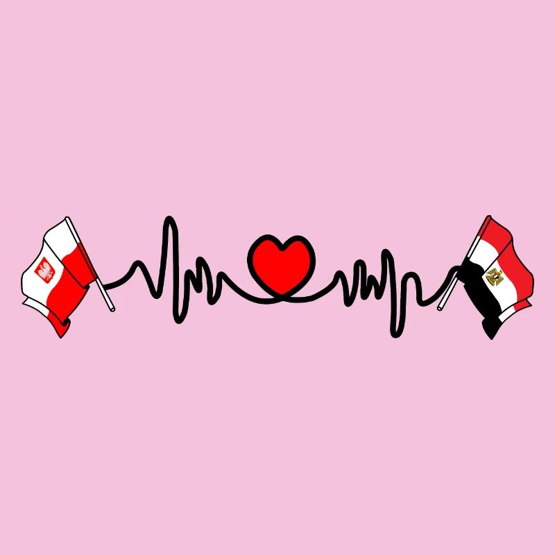 Cardio heart Drapeau Pologne, drapeau Égypte