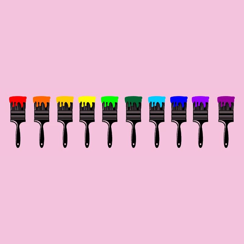 Coloured paintbrushes