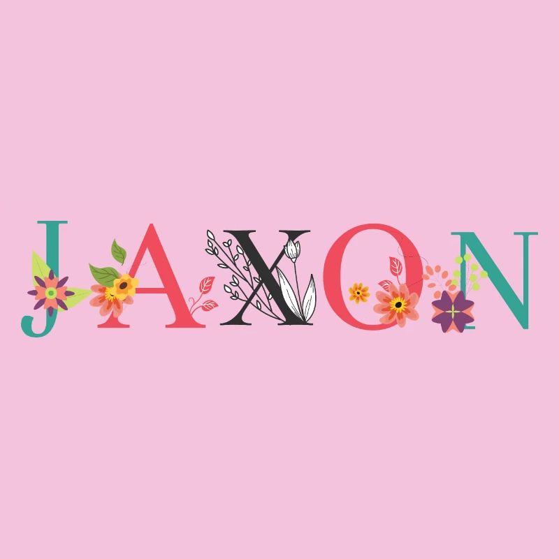 JAXON Namenskunst mit gestickten Blumen