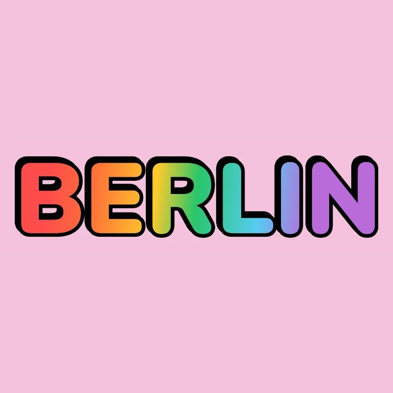Berlin Rainbow Gradient Letters LGBT