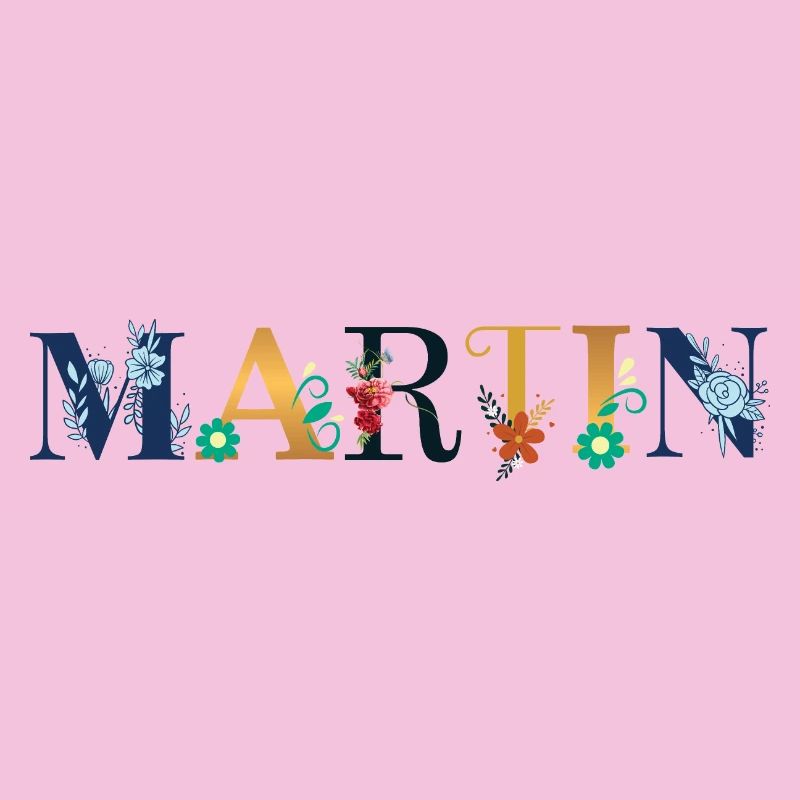 Nom MARTIN décoré de fleurs