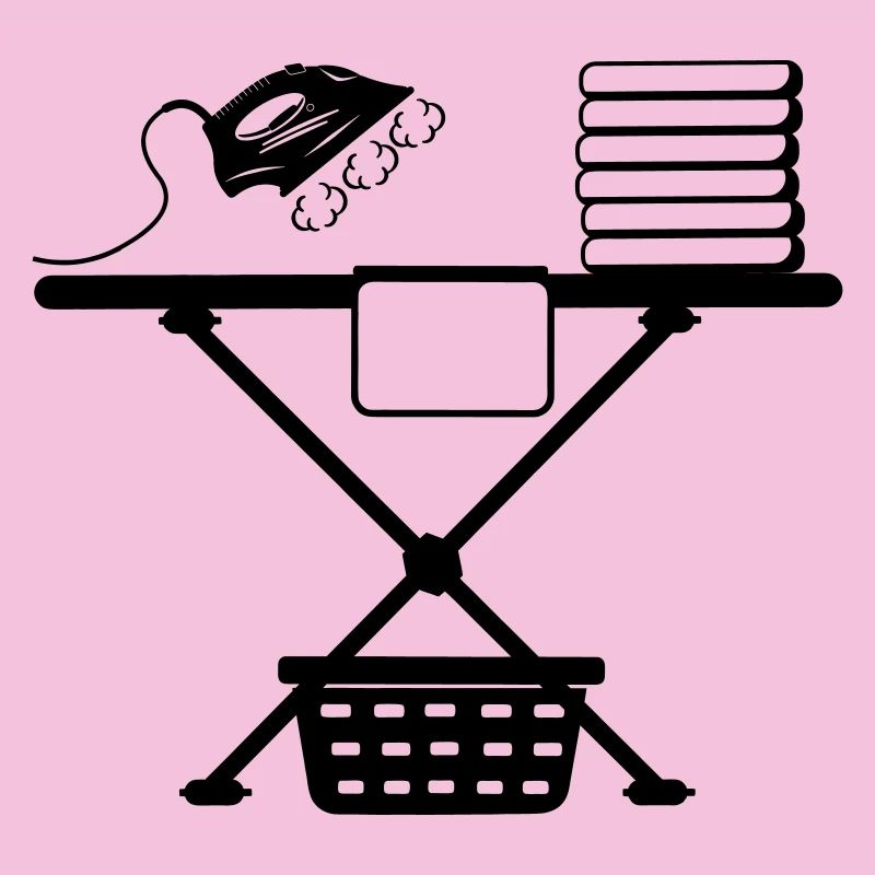 Steam iron iron and laundry basket and laundry