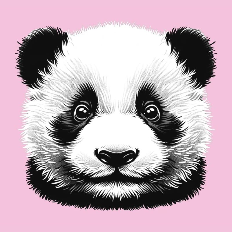 Pandas 🐼 Schwarz-Weiß-Panda-Gesichtskunst