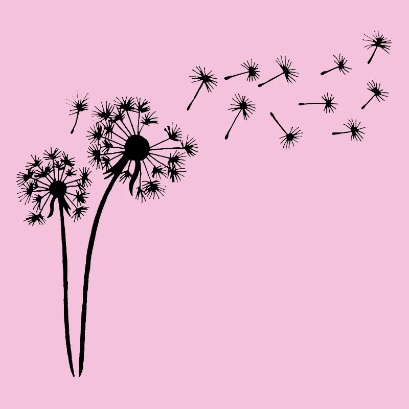 Black dandelion in the wind