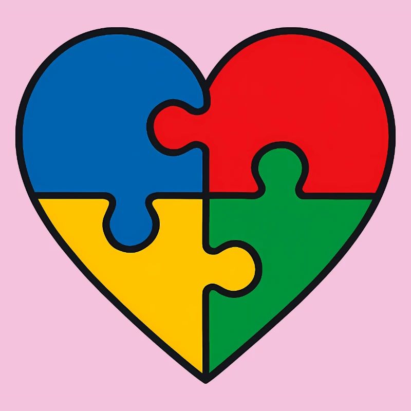 Puzzle Herz Autismus Symbol - Spruch Geschenk