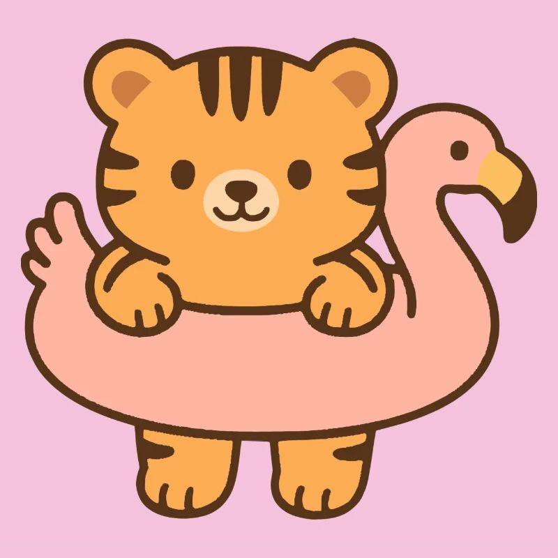 Little Tiger on Pink Float