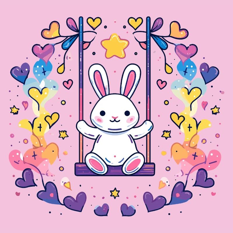 Cheerful bunny swing design