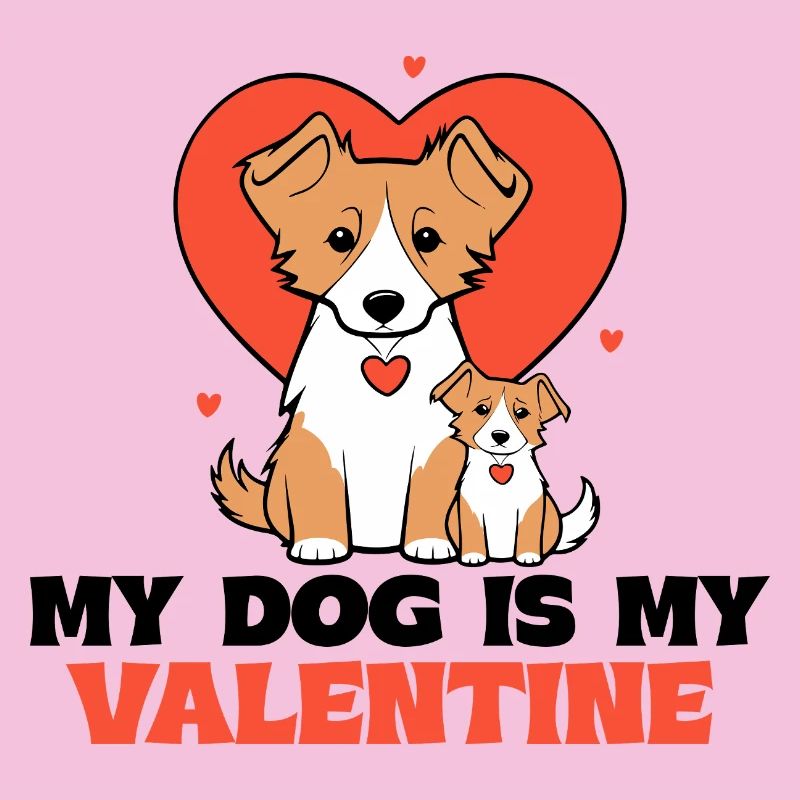 Valentins-Hundepaar mit Herz