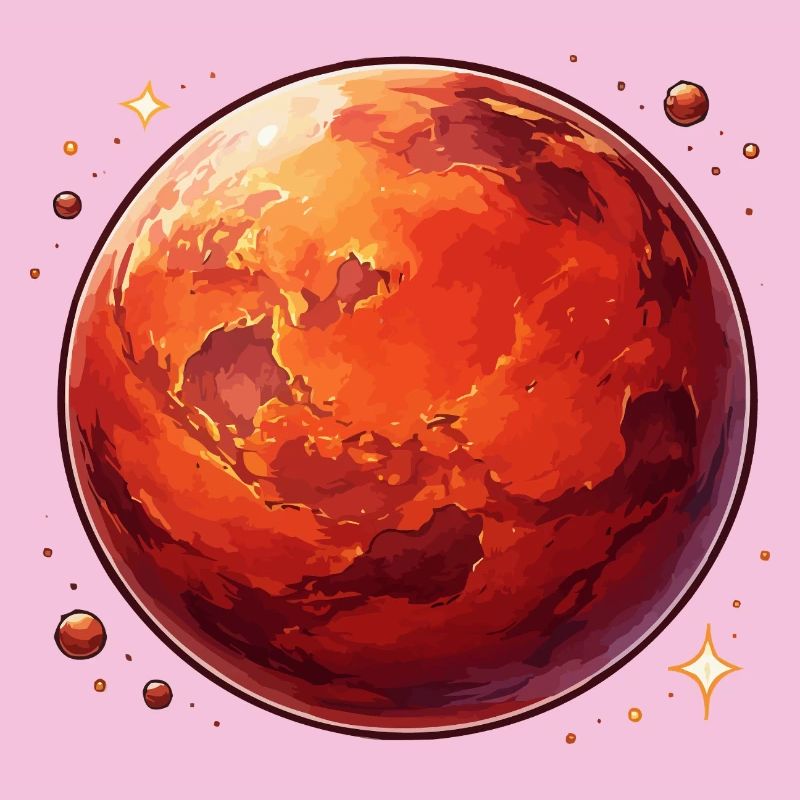 Roter Planet Mars kosmische Illustration