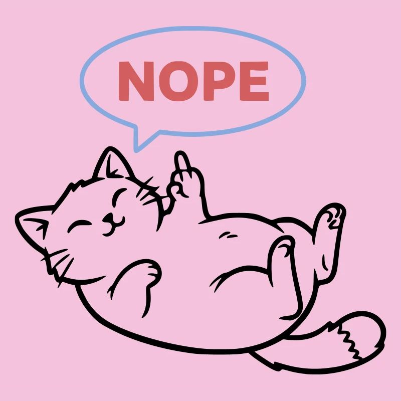 Laughing Cat Nope Middle Finger
