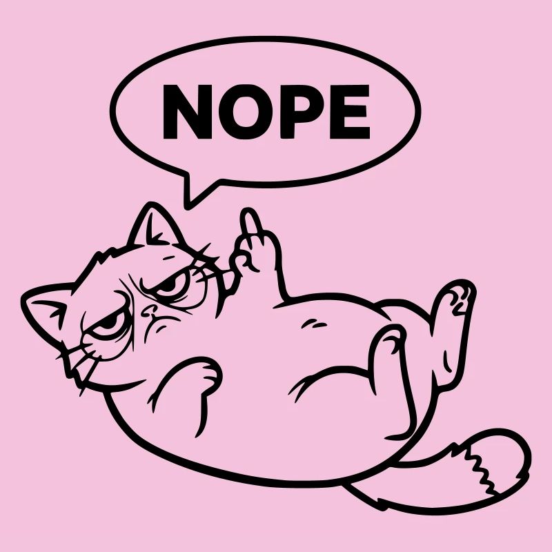 Katze Mittelfinger Nope Outline