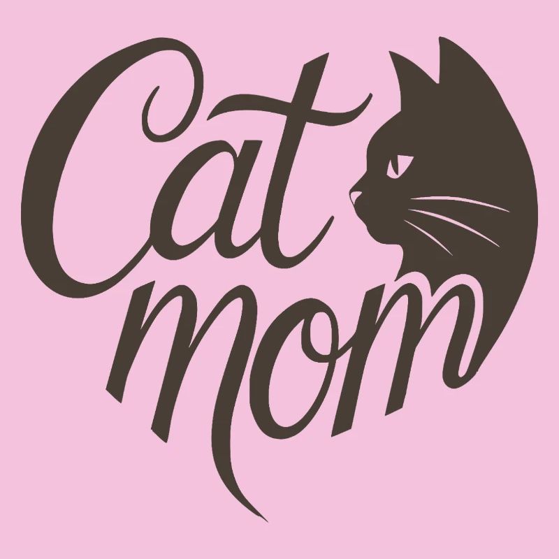 Cat Mom, Katzmama Heart Typography