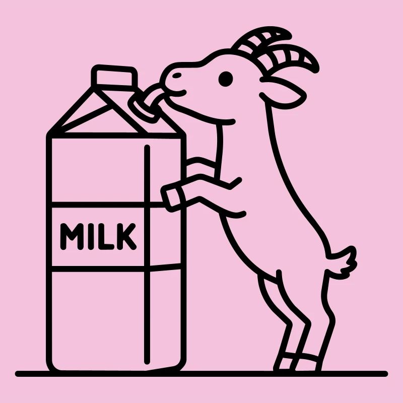 chèvre buvant du lait