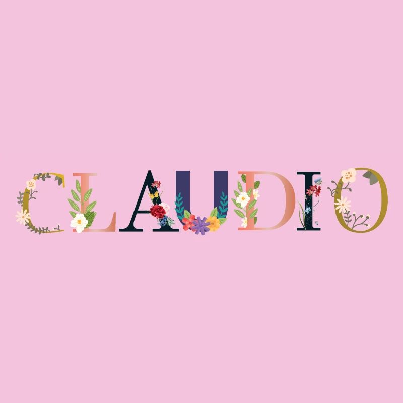 CLAUDIO Nom orné de fleurs