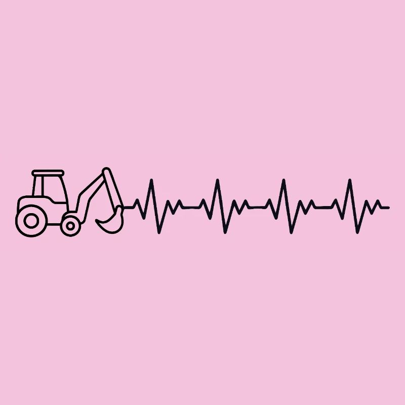 Bagger Baggern Baggerfahrer EKG Herzschlag