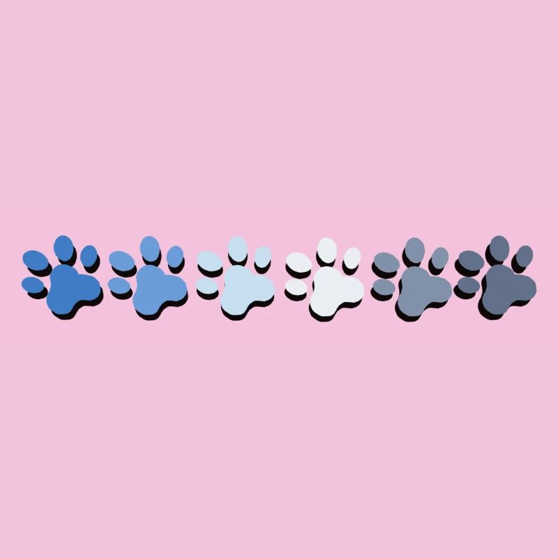 Illustration de patte d’animal dans les tons de bleu