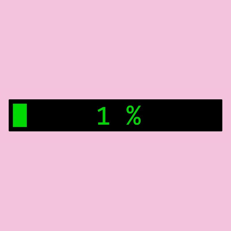 Rectangle loading bar Black Green 1%
