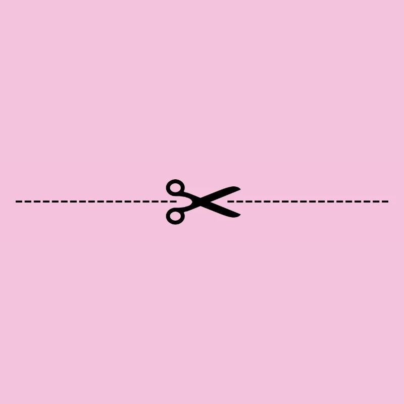 Ciseaux avec ligne de coupe
