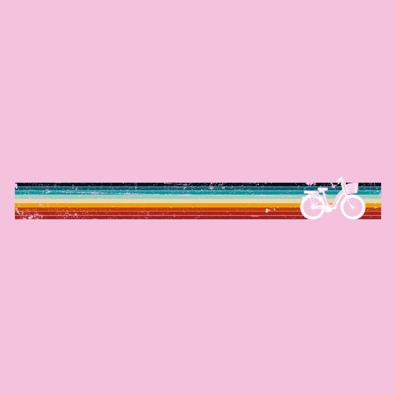 Retro Bicycle on Rainbow Stripes