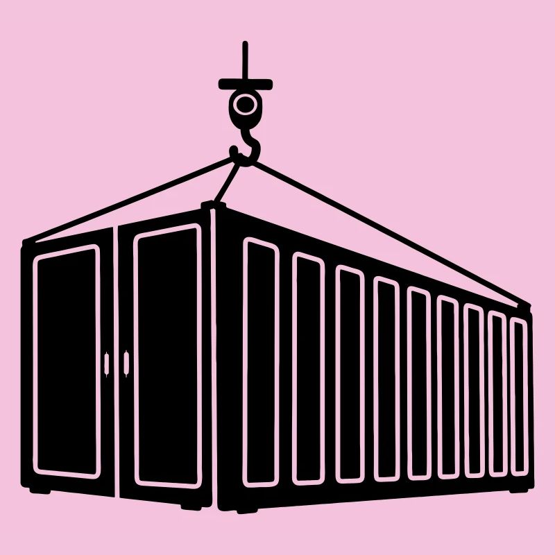 Sea container on hook crane logo
