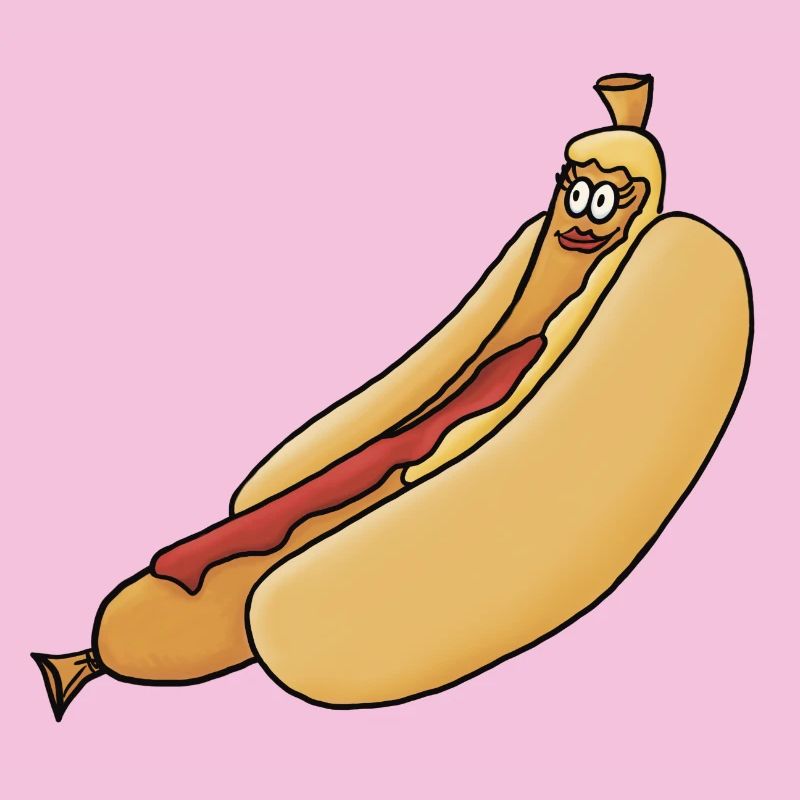 entspannte Bockwurst im Brötchen
