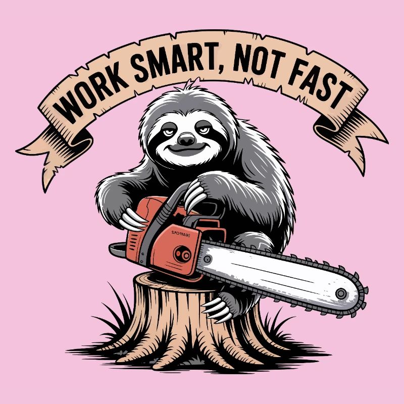 Work Smart Not Fast Sloth Kettensäge