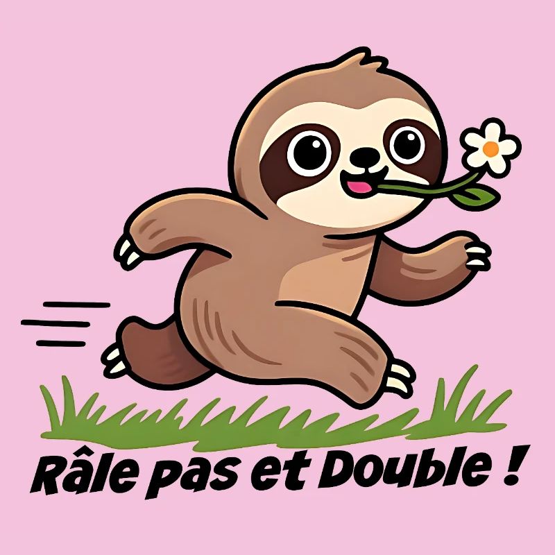 Curious Sloth and Flower