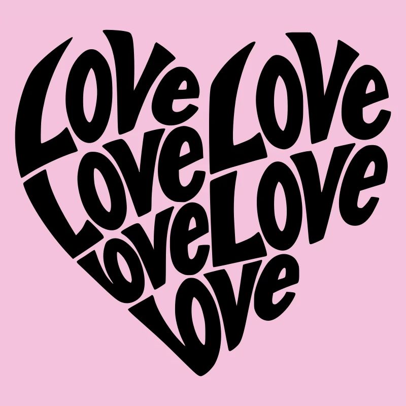 Typographie de forme de cœur d’amour - Variable de couleur
