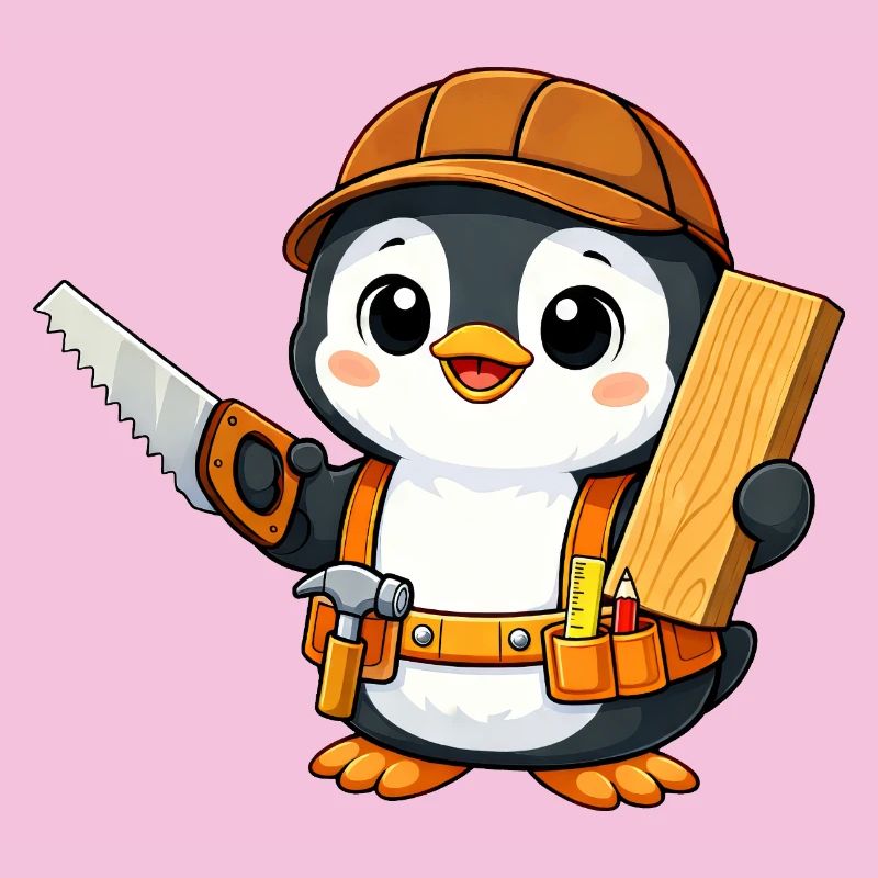 Pingouin, Artisan, Charpentier, Charpentier, Menuisier