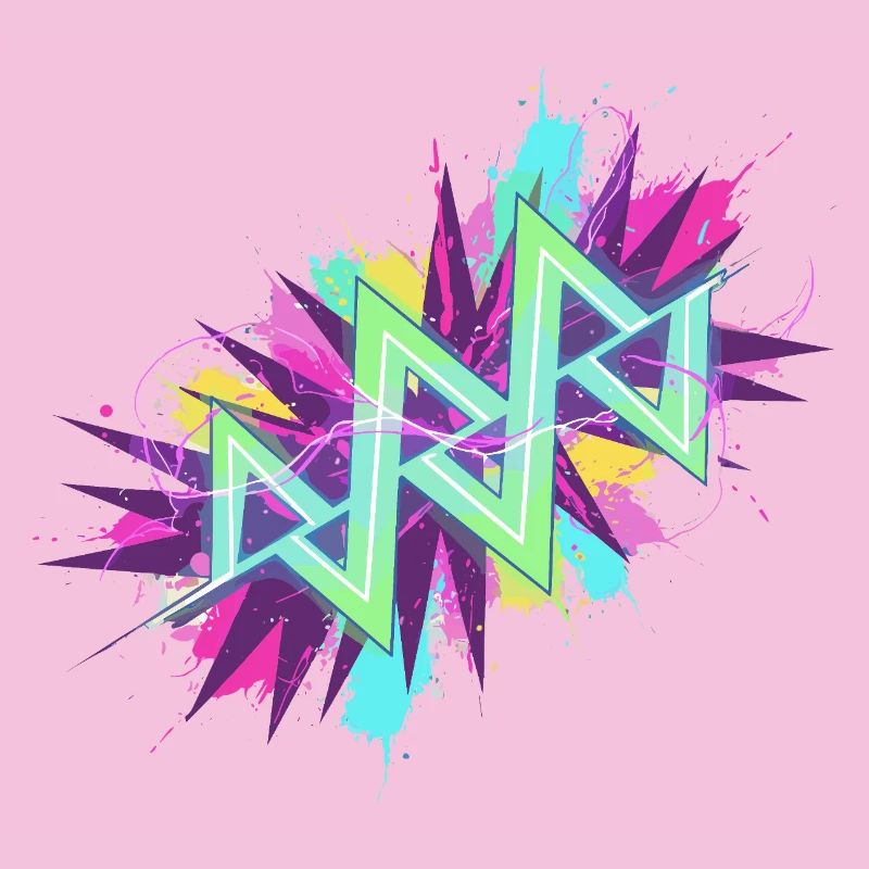 Graffiti en zigzag néon