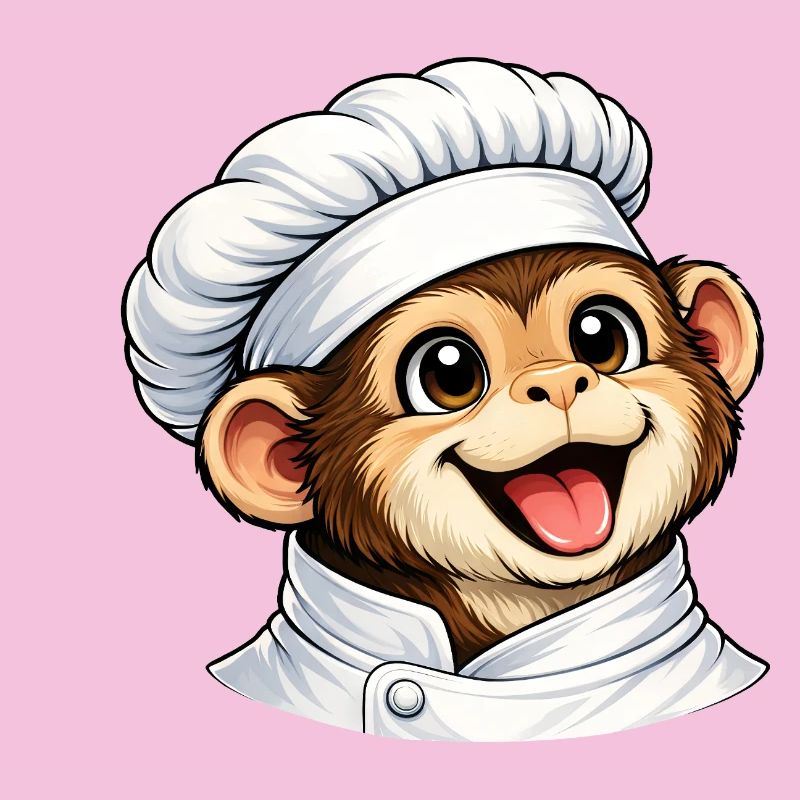 Cute Monkey Chef Cartoon
