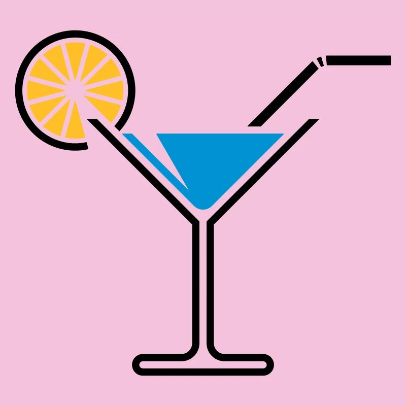 Cocktail / Cocktailglas / Martini + (Hellblau)