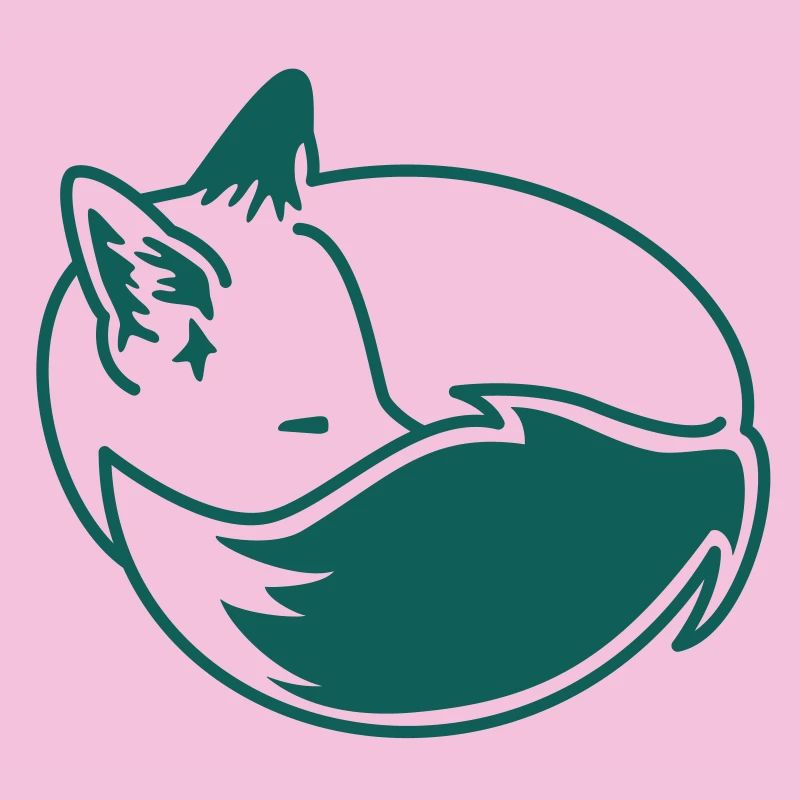 Fuchs eingekuschelt – Kawaii Fox Cartoon Design
