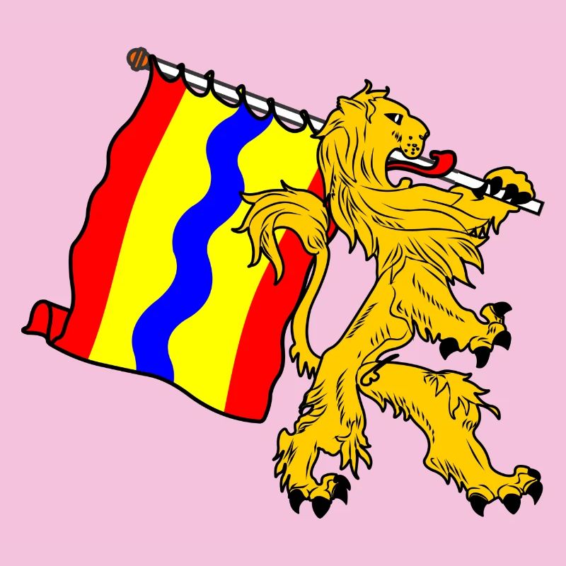 Lion avec drapeau drapeau de la province d’Overijssel
