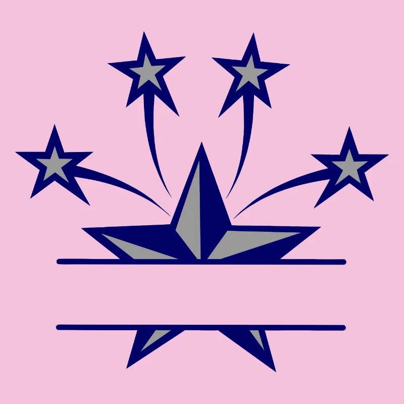 Star dark blue and grey with bar between them