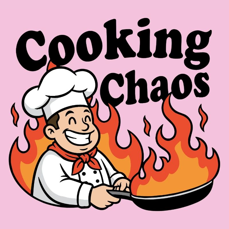 Flammender Küchenchef Cartoon