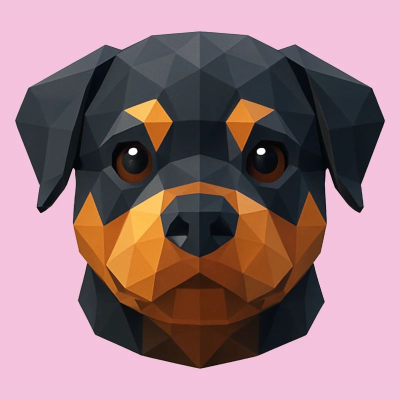 Chiot Rottweiler mignon – Polygon Dog Design