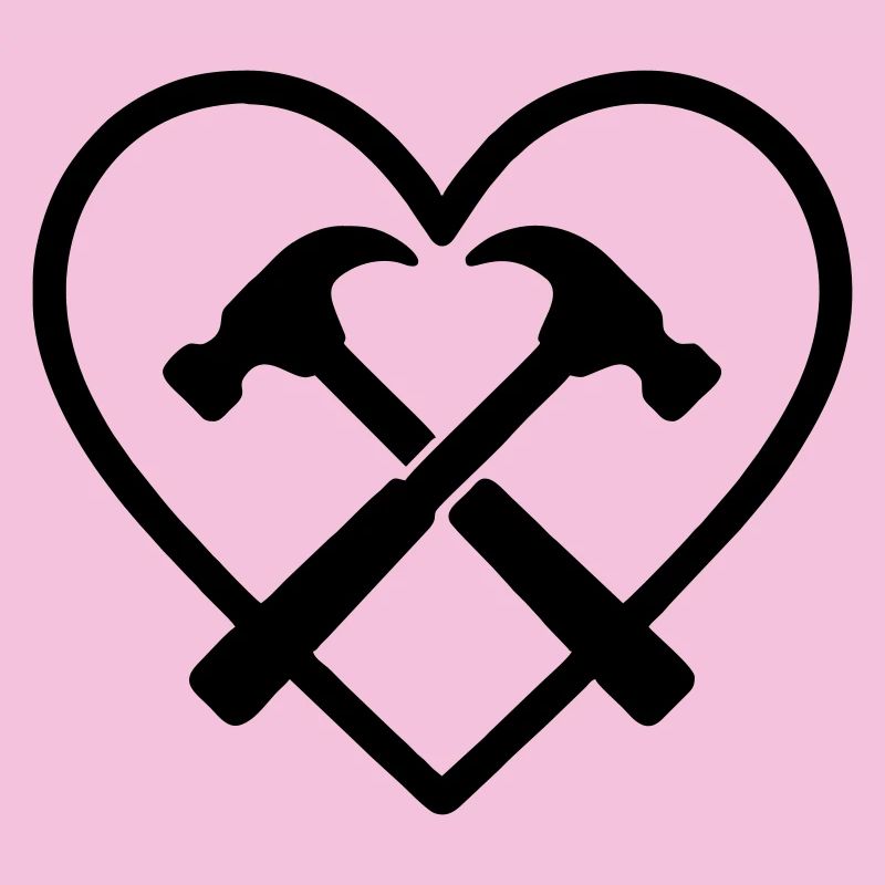 Crossed Hammers Heart Builder Handyman Tools
