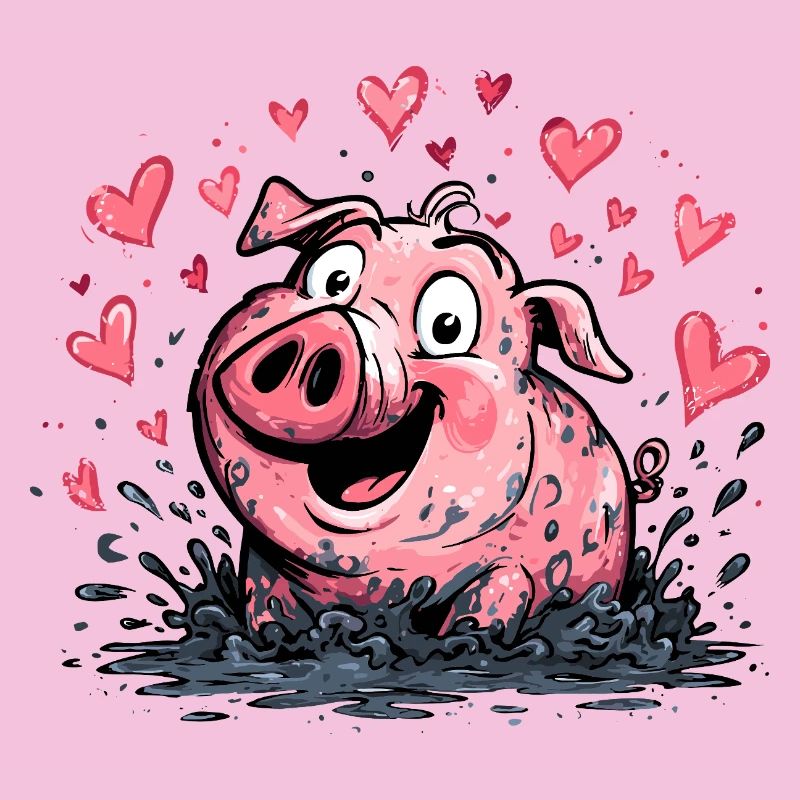 Liebesherz Schweinchen Splash