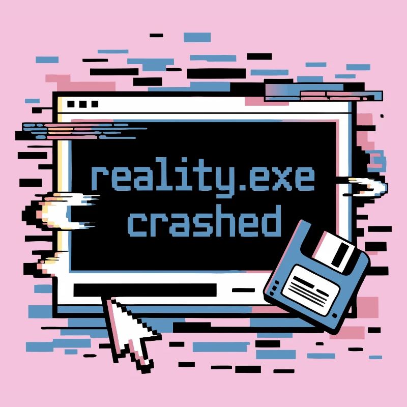 Reality.exe Crashed Retro Pixel Design