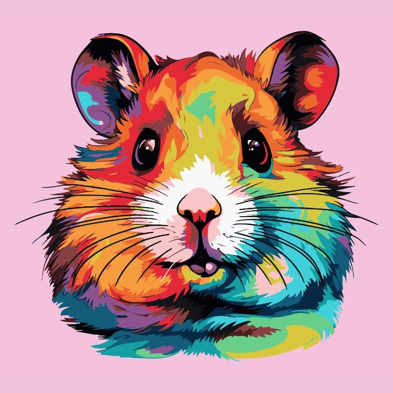 Farbexplosion Hamsterportrait